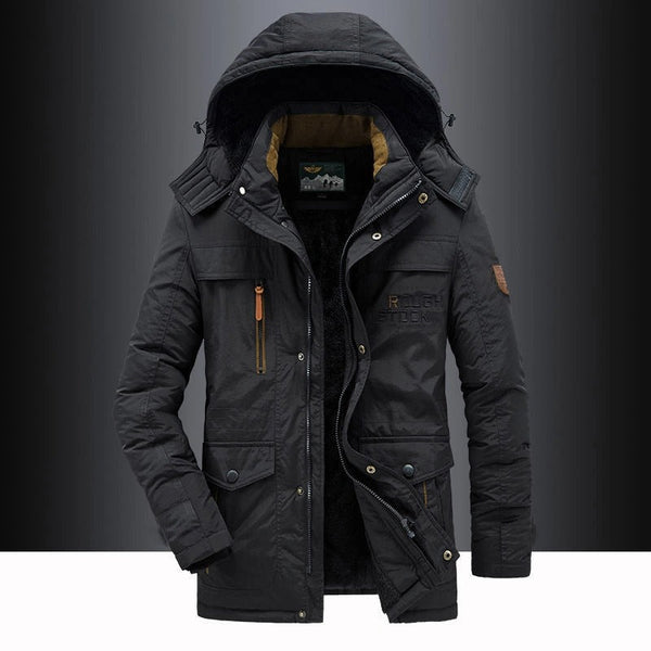 Herren Jacke | Winterjacke mit Fleecefutter und Kapuze
