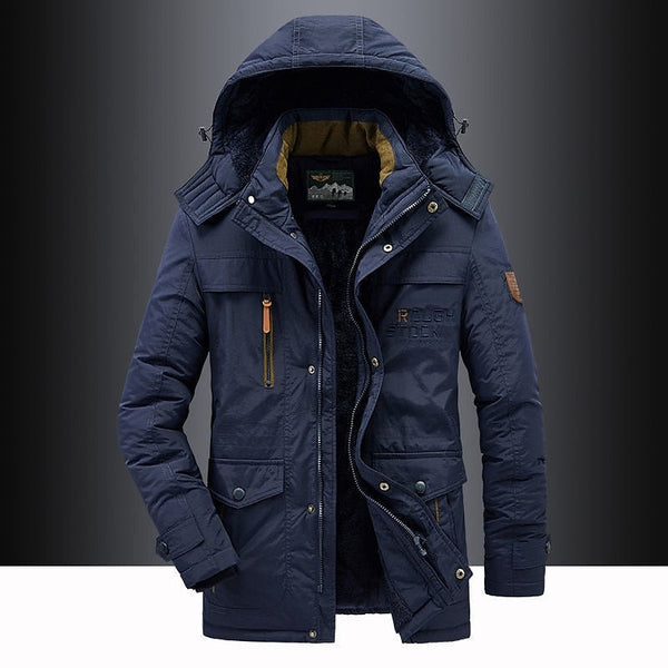Herren Jacke | Winterjacke mit Fleecefutter und Kapuze