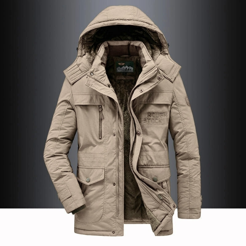 Herren Jacke | Winterjacke mit Fleecefutter und Kapuze | Bequeme Isolierung für Kühle Tage 2
