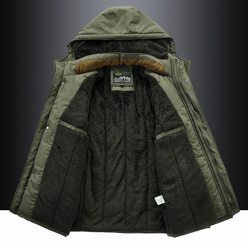 Herren Jacke | Winterjacke mit Fleecefutter und Kapuze | Bequeme Isolierung für Kühle Tage 4