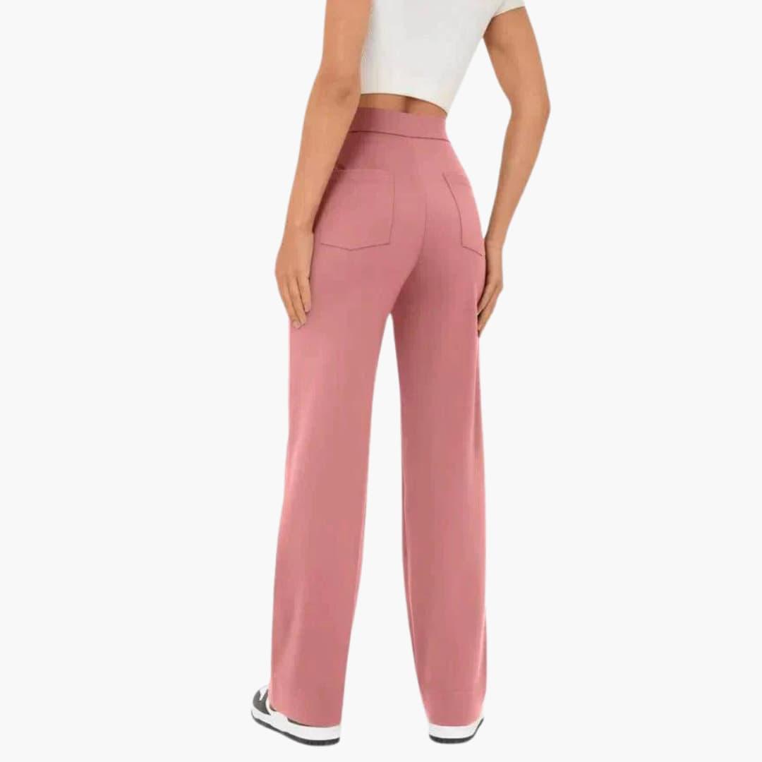 Hochtaillierte Palazzo-Hose für Damen mit Knopfleiste im eleganten Stil 2