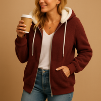 Damen Kapuzensweatjacke in verlängerter Passform