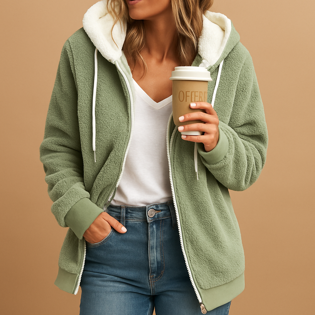 Damen Kapuzensweatjacke in verlängerter Passform