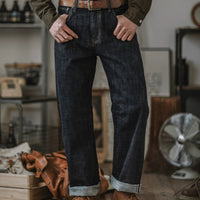 Jean en denim selvedge indigo pour homme avec finitions de qualité supérieure | Style intemporel pour une durabilité accrue