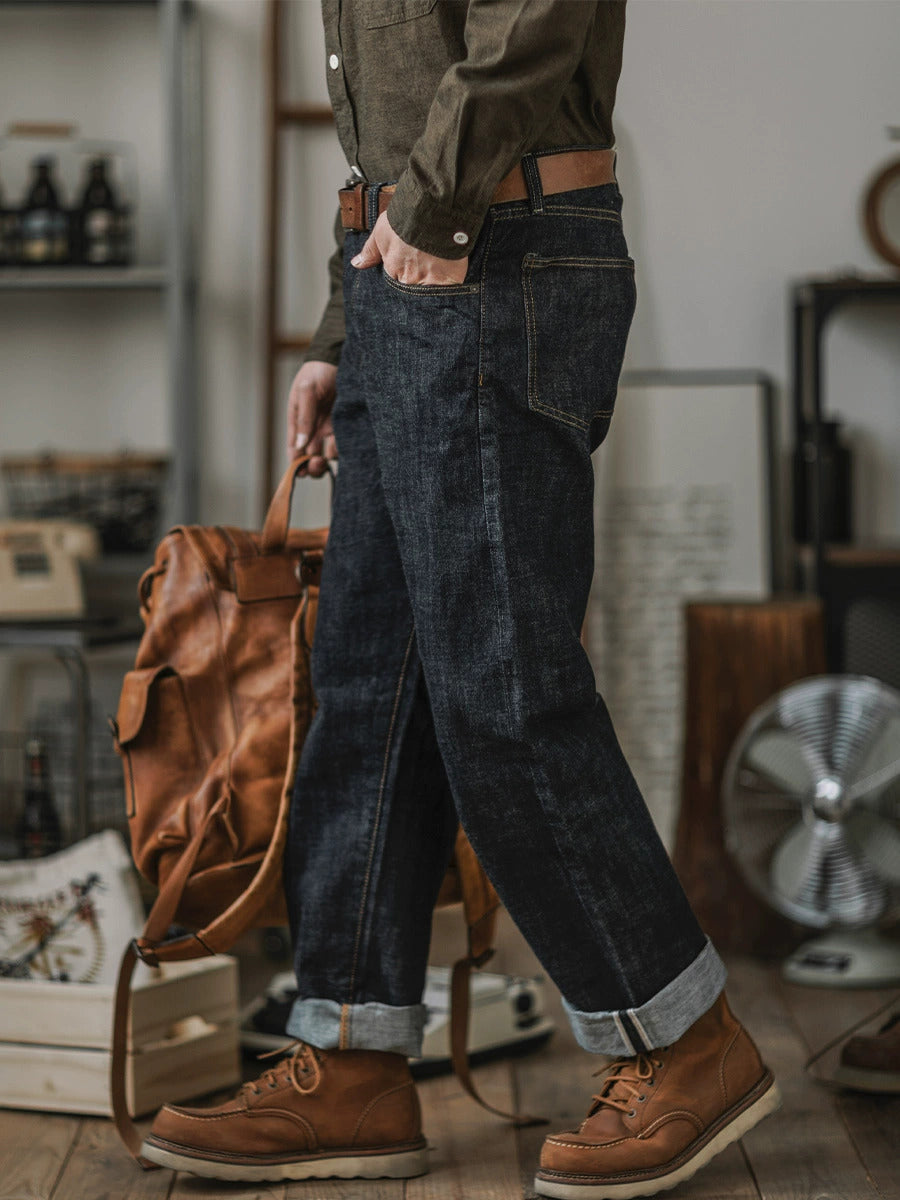 Indigo Selvedge Denim Jeans für Herren mit Hochwertiger Verarbeitung | Zeitloser Stil für Langlebigkeit 1