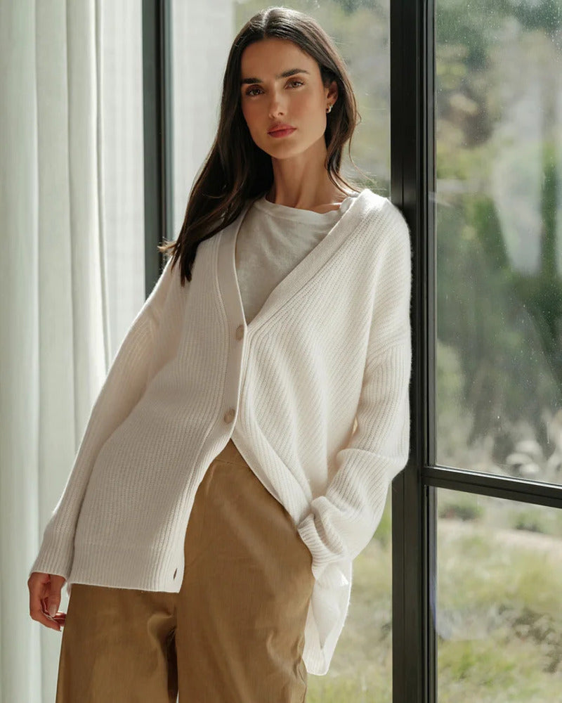 Damen Cocoon Cardigan im lockeren Schnitt
