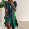 Jasmin | Bohemian Midikleid mit Farbverlauf und Fließender Silhouette | Vielseitig für Elegante Sommerlooks