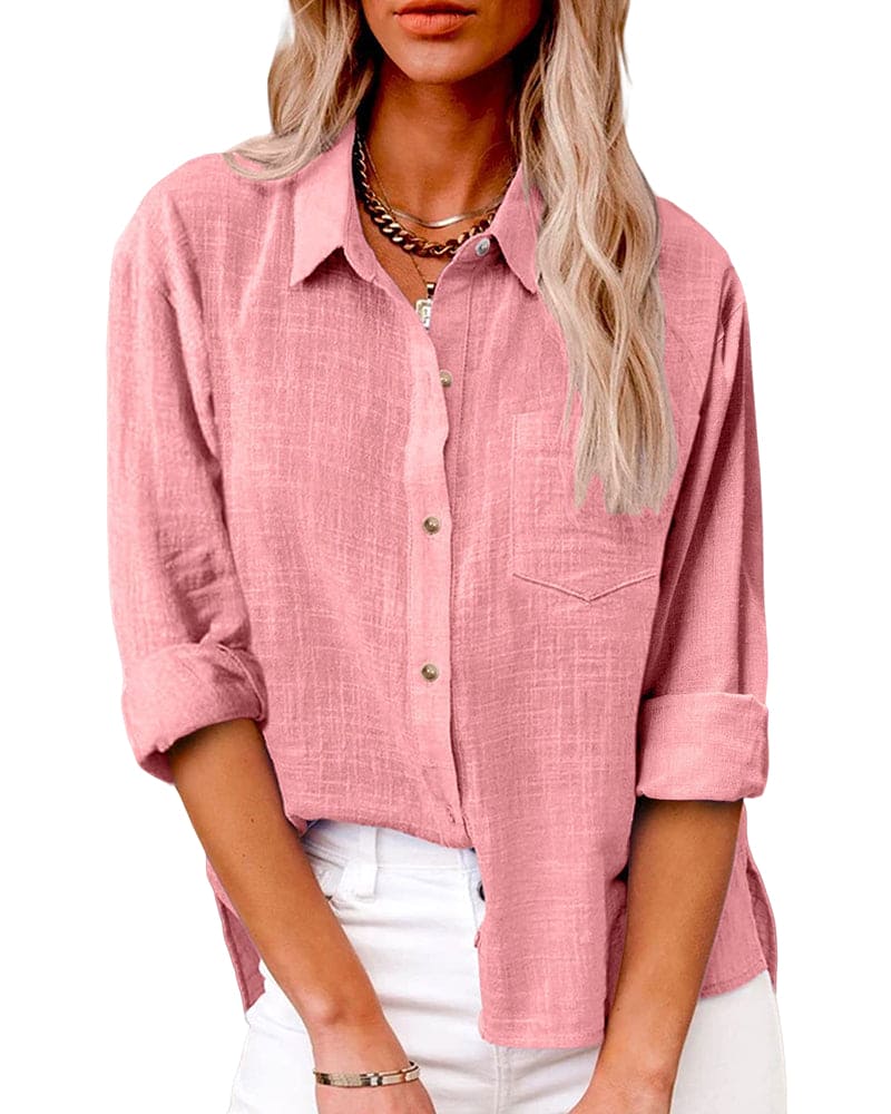 Jodie | Damen Bluse aus Leinenmischung mit Atmungsaktivität | Stilvoll und Bequem für den Sommer 2