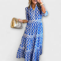 Juliette | Elegante Kleider Damen Midi-Kleid mit Kettenmuster | Vielseitiges Design für Stil und Komfort
