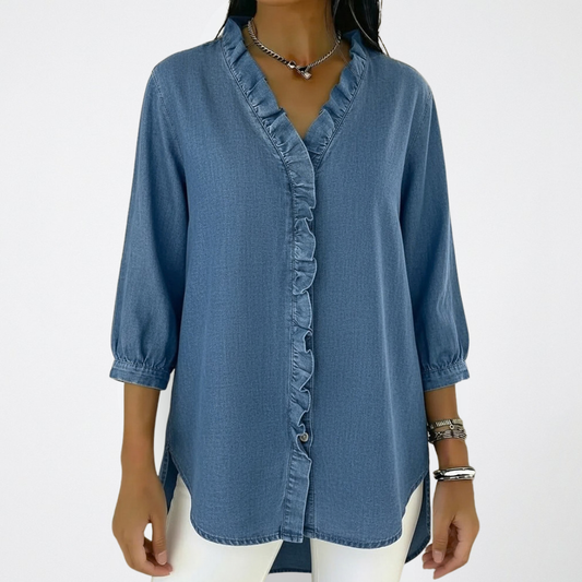Bluse Damen Elegant Rüschen Casual