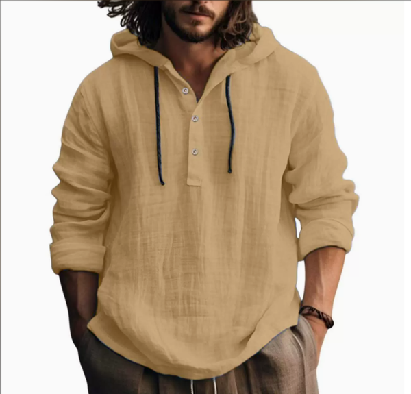Men's Hoodie Shirt - Casual Hooded Top with Comfortable Fit
