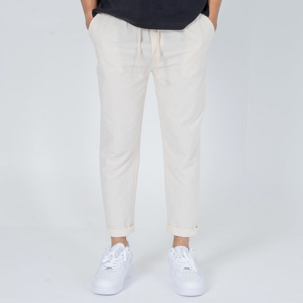 Leichte Stoff Komforthose mit Elastischem Bund | Atmungsaktive Unisex-Hose für Sommer