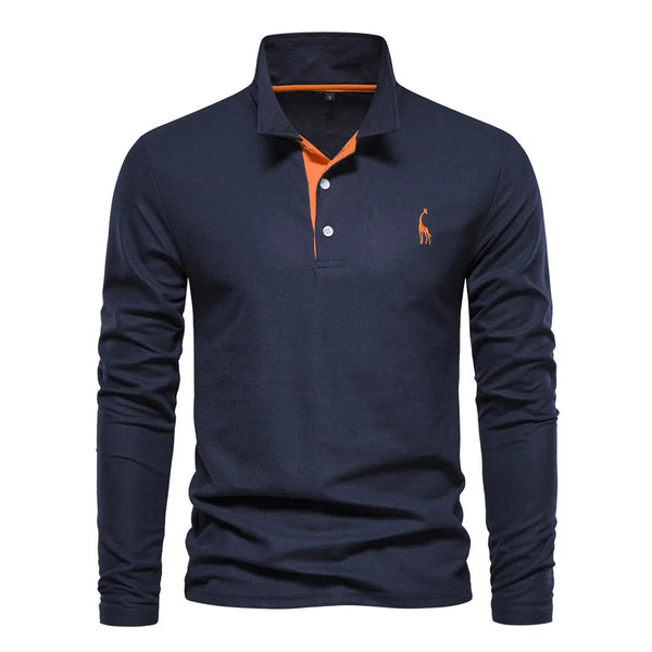 Poloshirt Herren | Langärmlig mit Strukturierter Knopfleiste