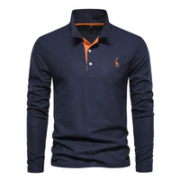 Poloshirt Herren | Langärmlig mit Strukturierter Knopfleiste