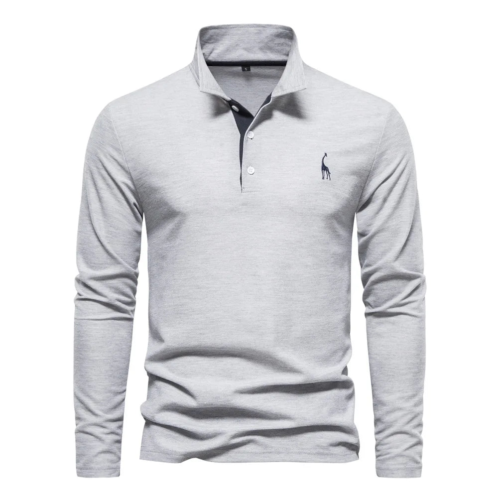 Klassisches Poloshirt Herren | Langärmliges Baumwoll-Poloshirt mit Strukturierter Knopfleiste | Stilvolles Design für Komfort und Eleganz 2