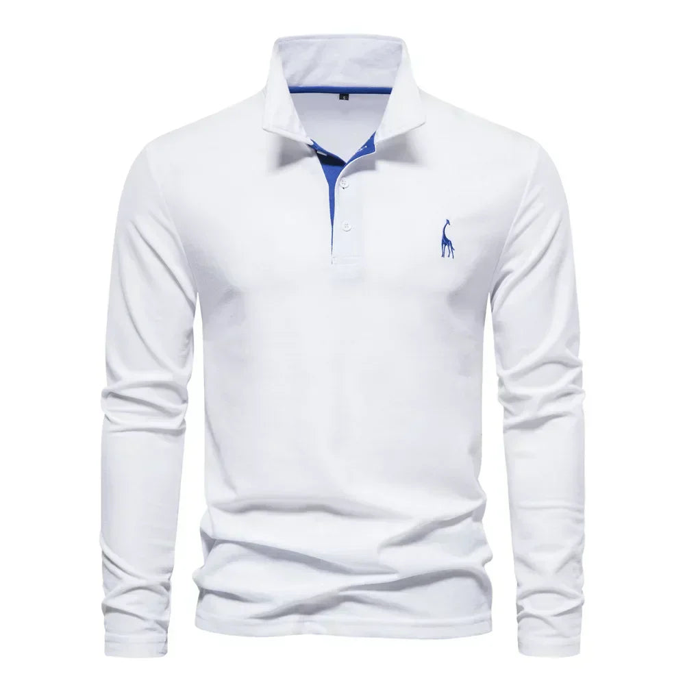 Klassisches Poloshirt Herren | Langärmliges Baumwoll-Poloshirt mit Strukturierter Knopfleiste | Stilvolles Design für Komfort und Eleganz 3