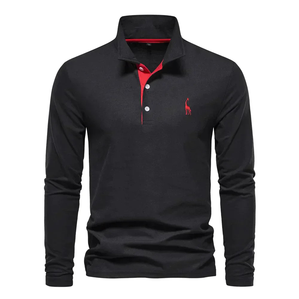 Klassisches Poloshirt Herren | Langärmliges Baumwoll-Poloshirt mit Strukturierter Knopfleiste | Stilvolles Design für Komfort und Eleganz 4