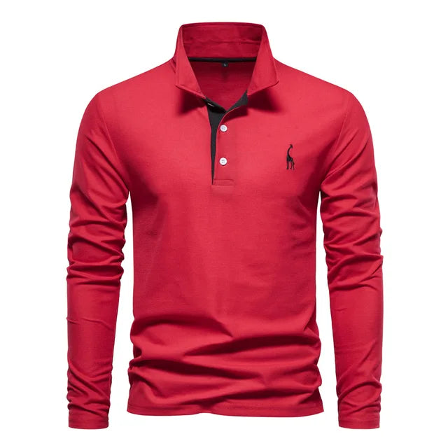 Klassisches Poloshirt Herren | Langärmliges Baumwoll-Poloshirt mit Strukturierter Knopfleiste | Stilvolles Design für Komfort und Eleganz 5