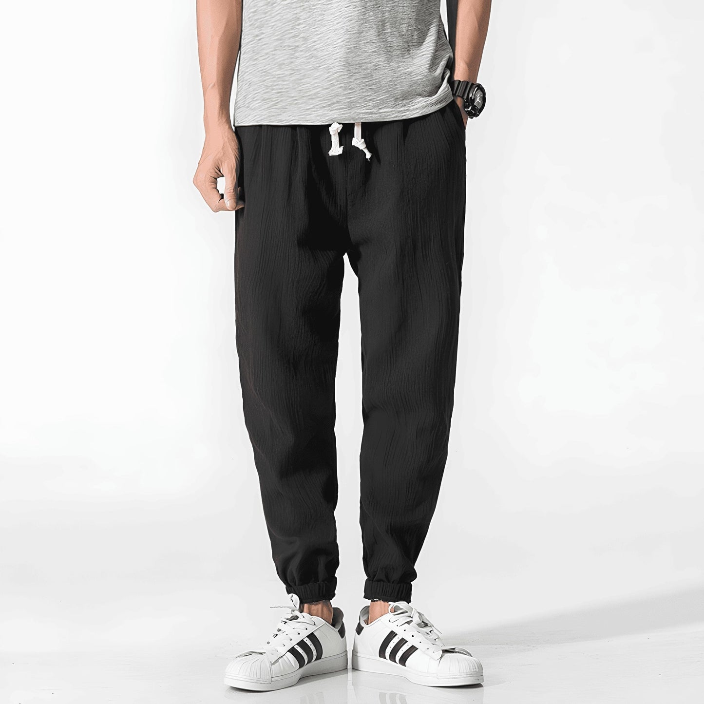 Komfort Hose | Japanische Unisex-Hose mit Elastischem Bund | Leichte Atmungsaktive Sommerhose für Optimalen Tragekomfort 6