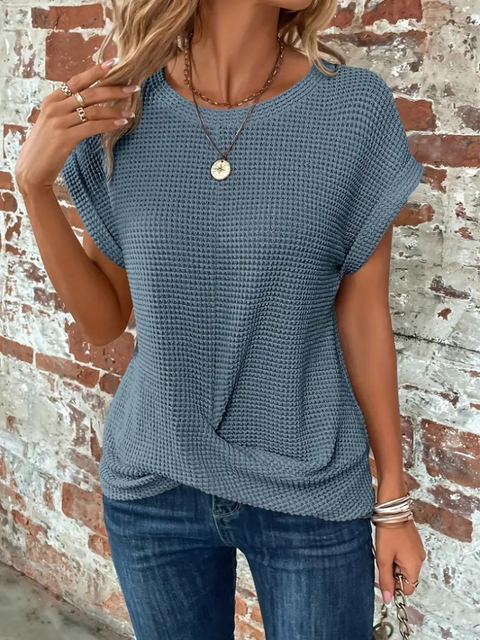 Oversize Waffelstrickshirt für Damen im lässigen Alltagsstil