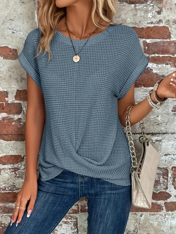 Oversize Waffelstrickshirt für Damen im lässigen Alltagsstil