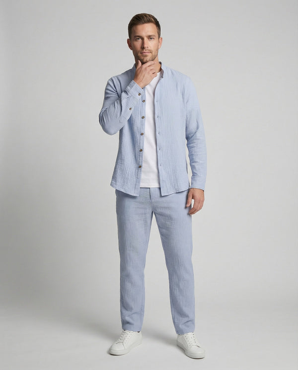 Zweiteiler Set Herren mit Knopfjacke