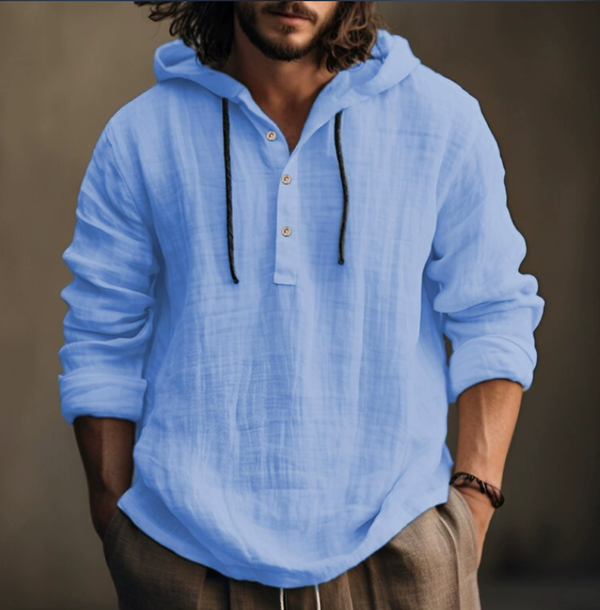 Men's Hoodie Shirt - Casual Hooded Top with Comfortable Fit