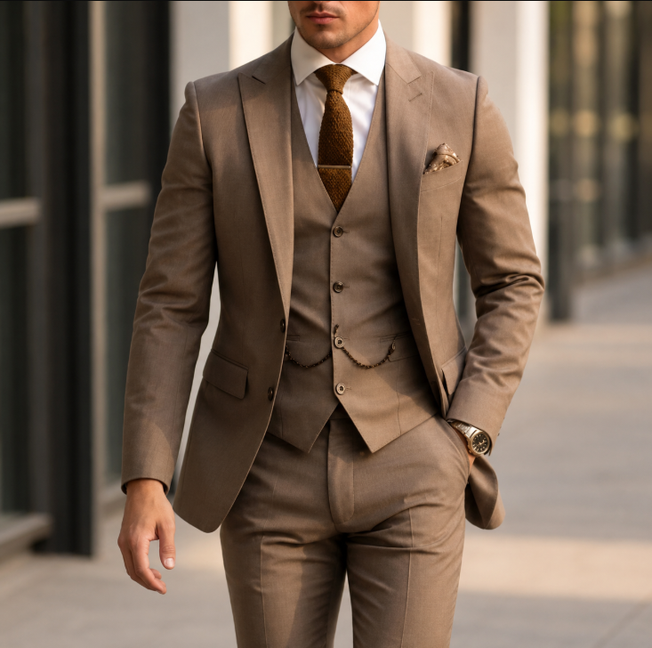 Dreiteiliger Anzug Herren Slim Fit Business