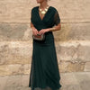 Maxikleid Damen Elegant V-Ausschnitt Festlich