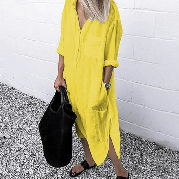 Blusenkleid Damen Luftig & Elegant Mittellanges Sommerkleid für Freizeit & Strand