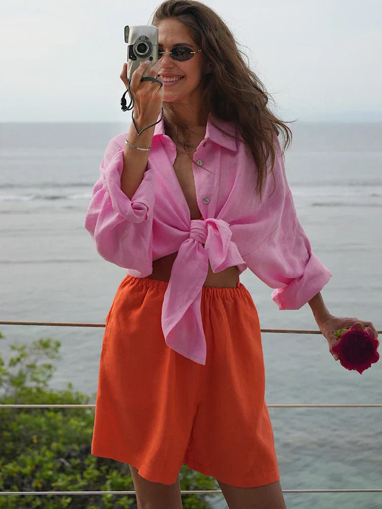 Luftige Leinenbluse | Übergroße Damenbluse mit Atmungsaktivität | Stilvoll und Bequem für den Sommer 11