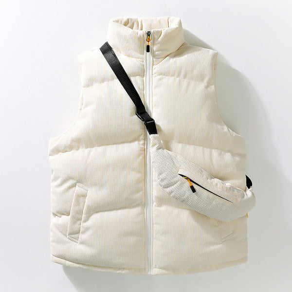 Damen Cordweste Regular Fit Freizeit mit passender Umhängetasche