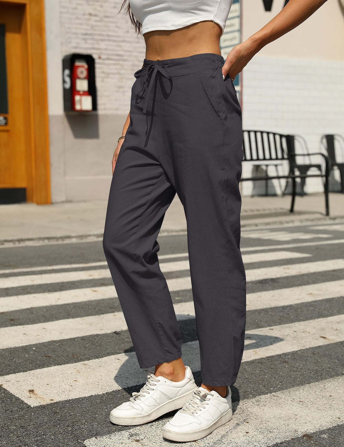 Stoffhose Damen Relaxed Fit Freizeit Sommer