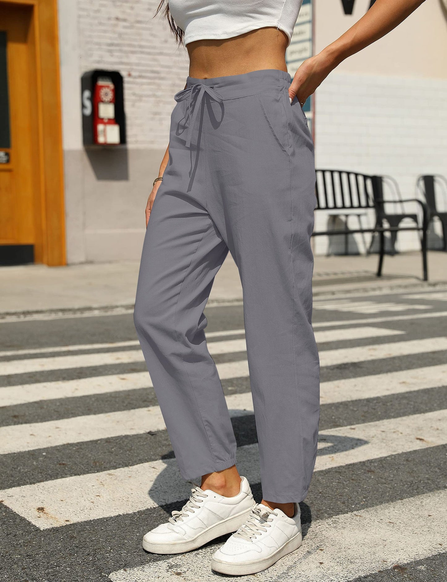 Stoffhose Damen Relaxed Fit Freizeit Sommer