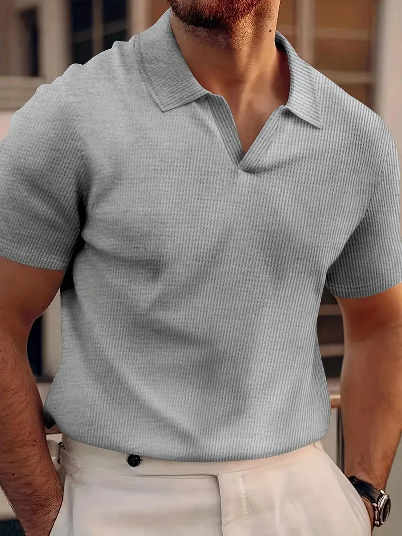Otto | Poloshirt Herren Slim Fit Kurzarm Casual Vertikal gerippt