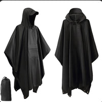 Militär-Regenmantel | 3-in-1 Regenjacke mit Kapuze & Ripstop-Nylon | Vielseitiger Poncho für alle Wetterbedingungen