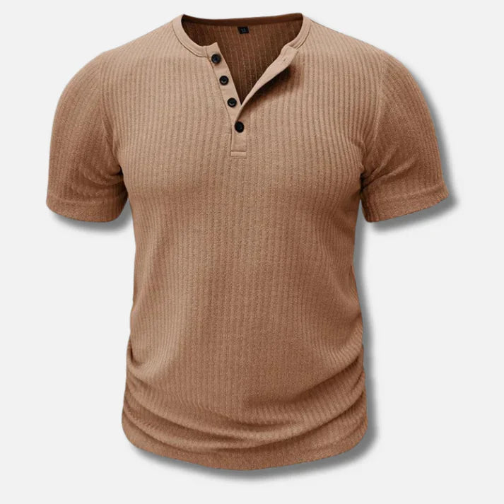 Moderne Herren Slim-Fit Henley-T-Shirt mit Knopfverschluss | Bequeme Baumwollmischung für Vielseitigkeit 2