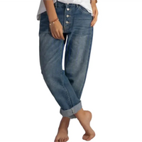 Modische Baggy Jeans Damen mit Elastischem Material | Bequeme Weite für Alltag und Freizeit