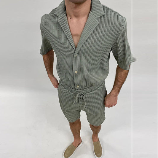 Modisches Freizeitset für Herren | Kurzarmoberteil & Shorts aus Baumwolle | Bequem und Stilvoll für Entspannte Tage 0