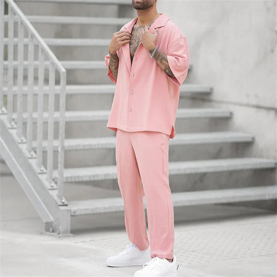 Modisches Herren-Sommer-Set | Kurzarm-Oberteil und Shorts aus Baumwolle | Bequem und Stylisch für Heiße Tage 6