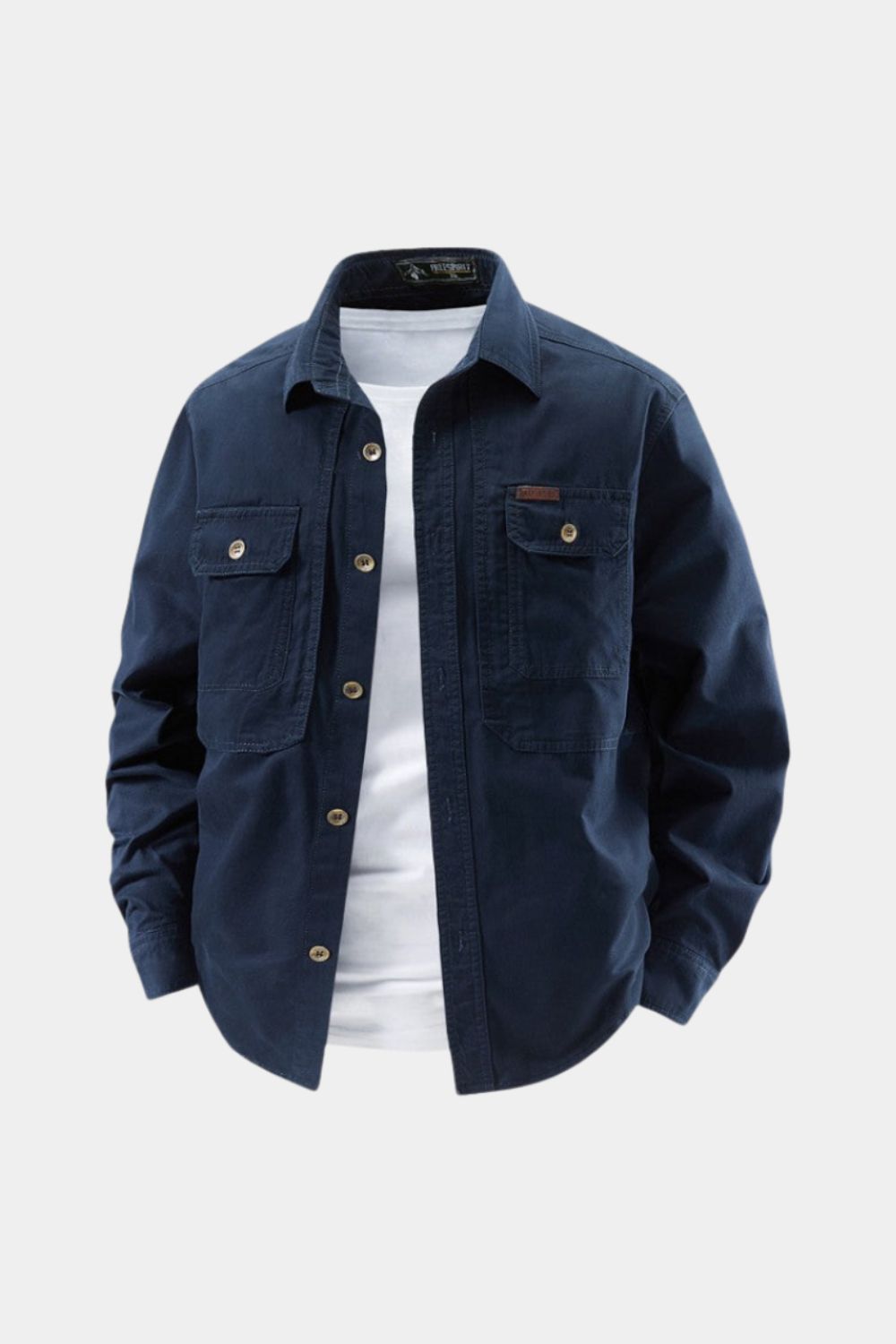 Hemd Herren Regular Fit Casual mit Brusttaschen und Knopfleiste
