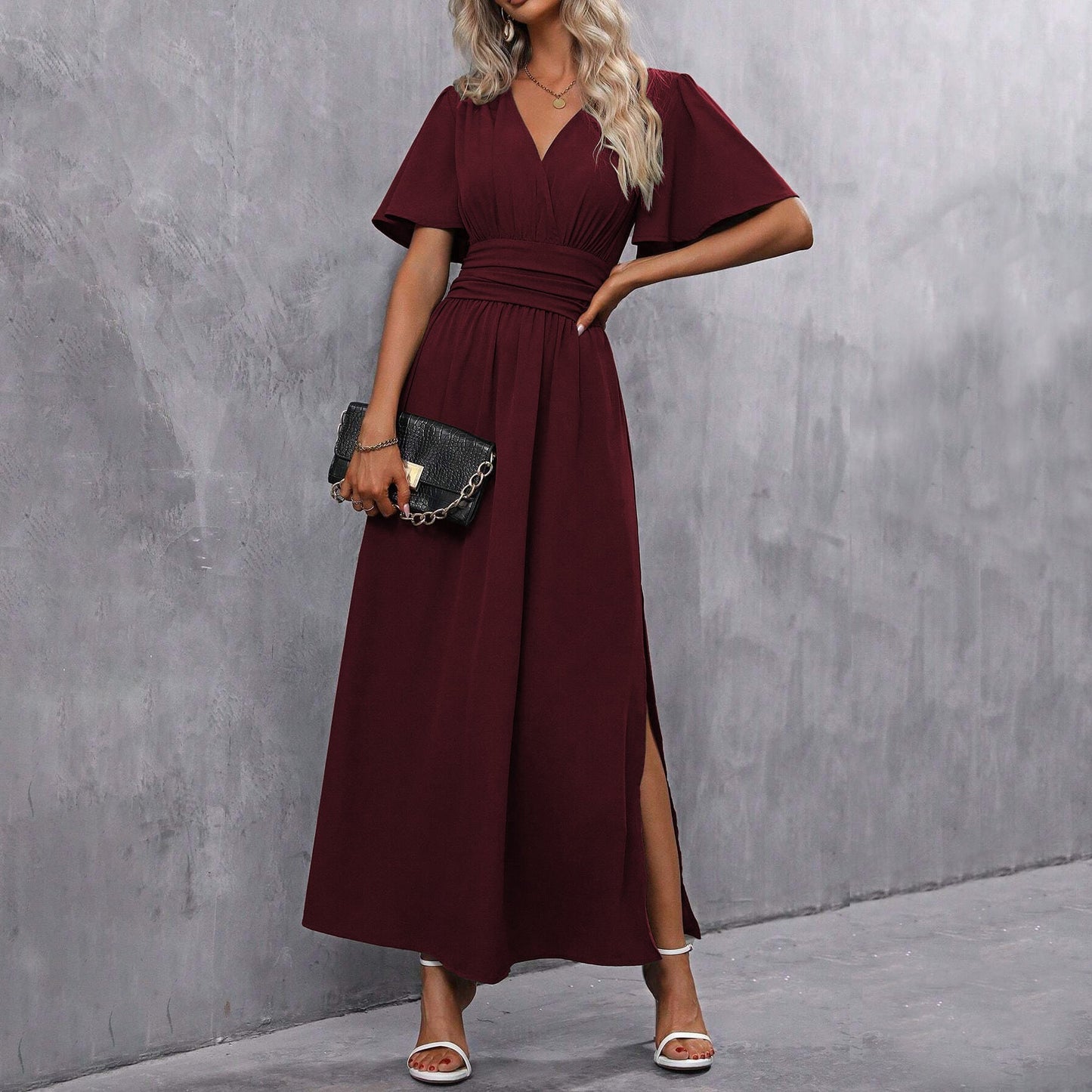 Amalia | Maxikleid Damen Wickelkleid Boho Elegant Sommer Festlich