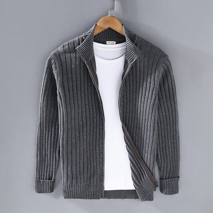 EssentialWarmth - Ripped Zip-Up Cardigan