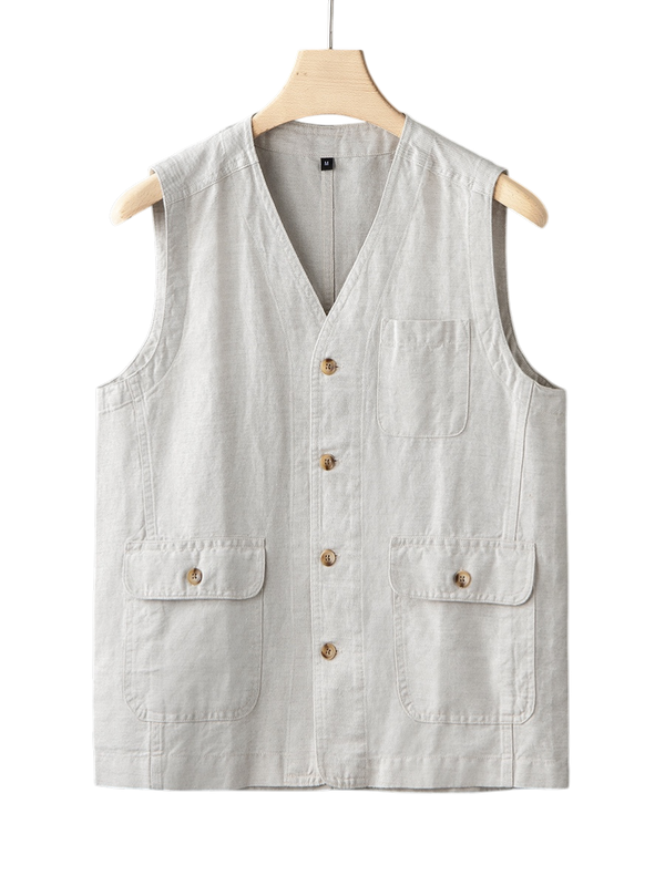 Weste Damen Leicht Sommer Casual Indigo Waschung