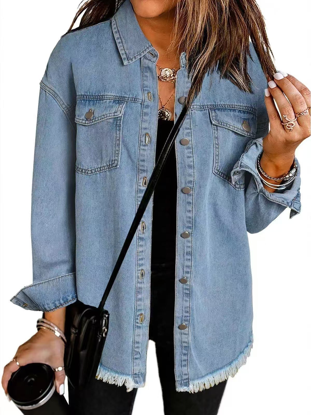 Jeansjacke Damen Relaxed Fit Casual
