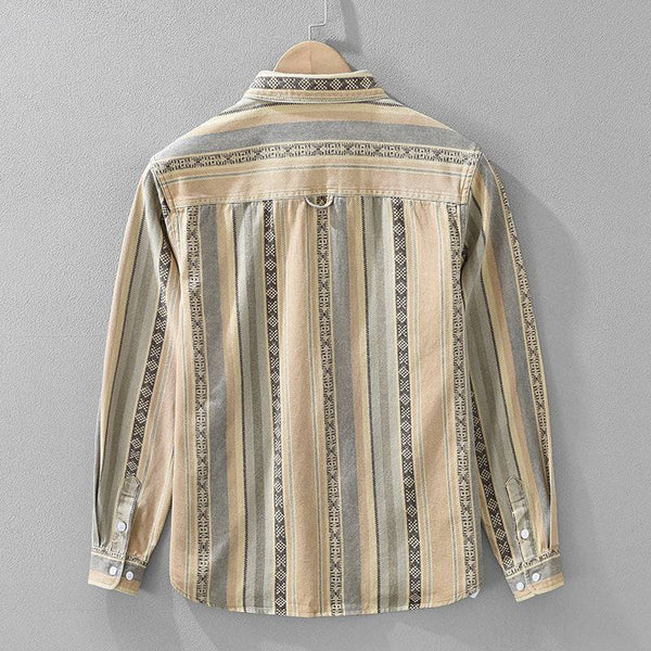 Hemd Herren Relaxed Fit Casual mit Streifenstruktur