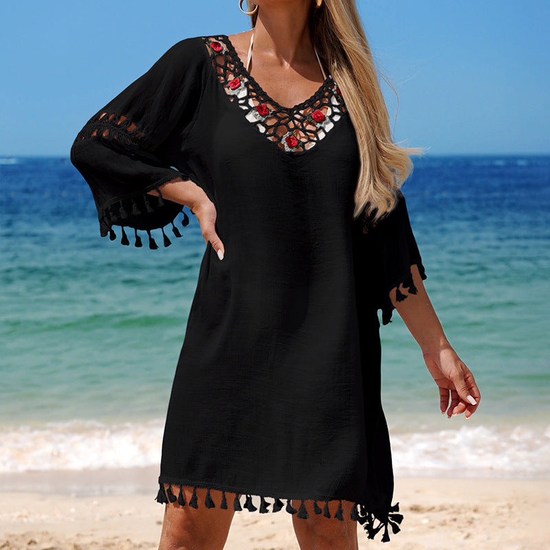 Strandkleid Damen Leicht Sommer Casual Regular Fit