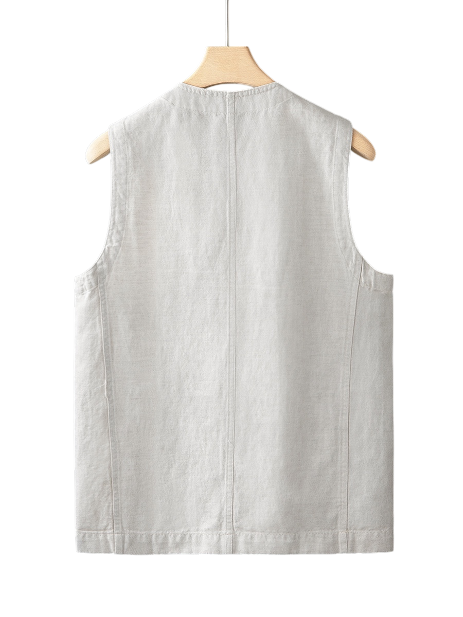 Weste Damen Leicht Sommer Casual Indigo Waschung