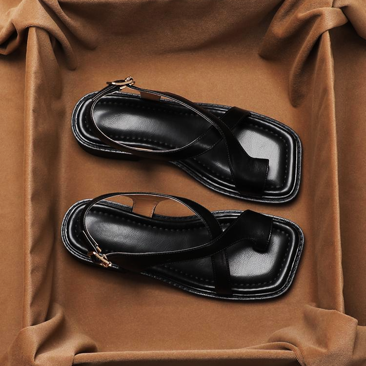 Ledersandalen Damen Verstellbar Freizeit Sommer Komfort