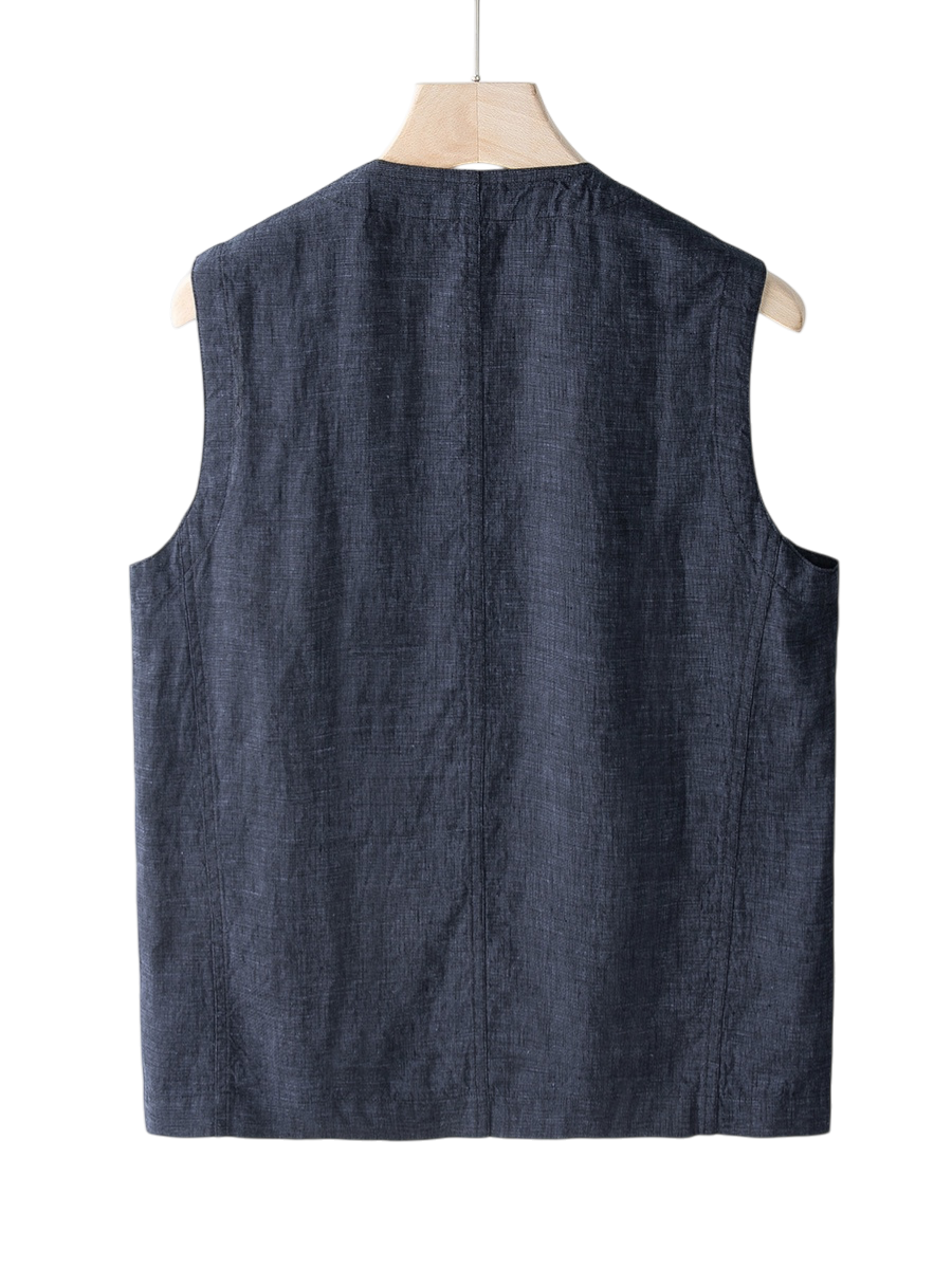 Weste Damen Leicht Sommer Casual Indigo Waschung